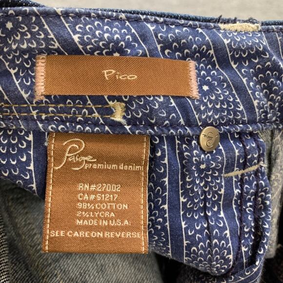 Paige Skirt Womens 25 Denim Pico Round Flap Back Pockets Straight Stretch Jean - Picture 7 of 10